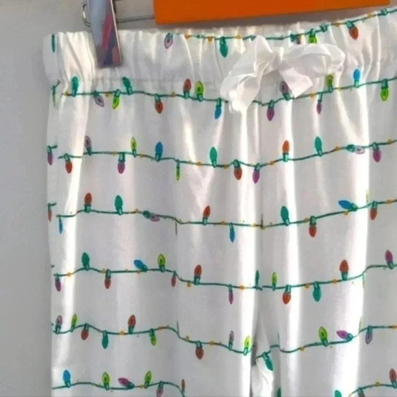J.CREW | Women's White String of Lights Flannel Pajama Bottoms NWOT - Picture 2 of 3
